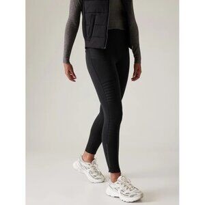 Athleta DELANCEY MOTO TIGHTS Black Leggings Med